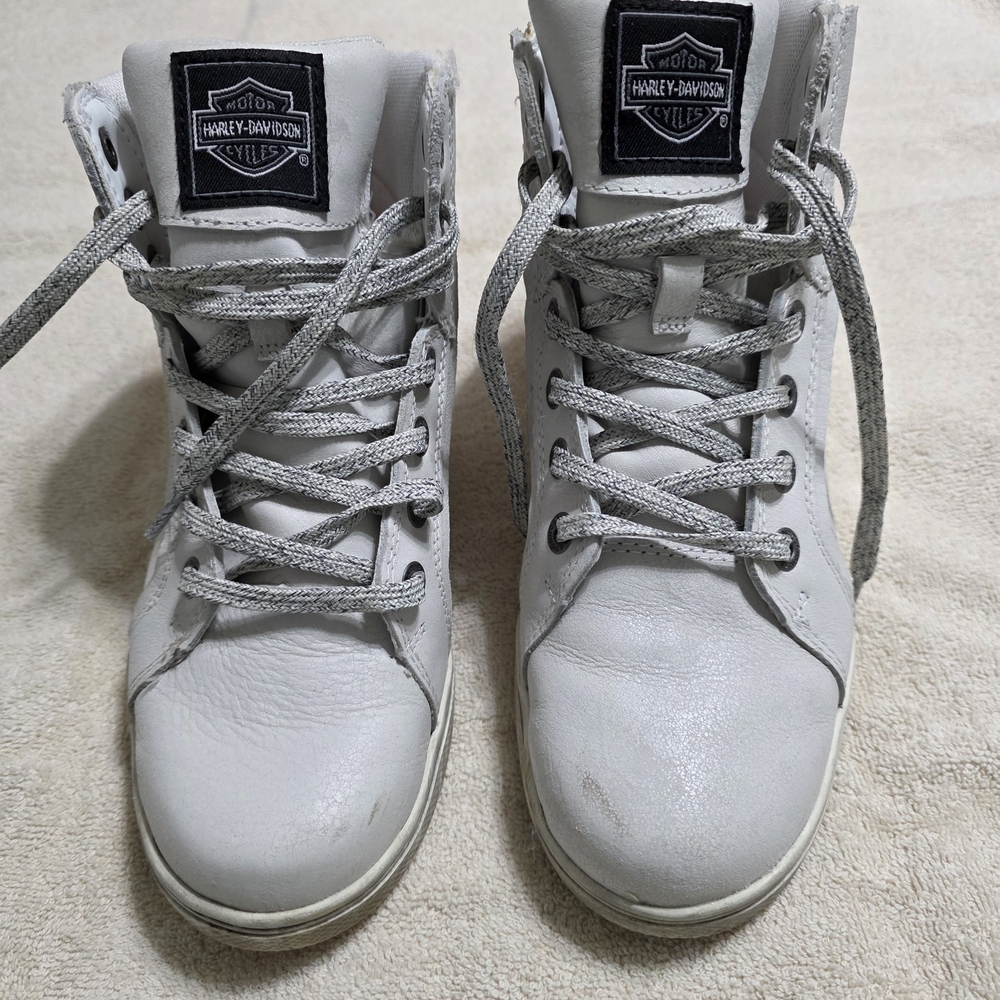Harley-Davidson White High-Top Sneakers